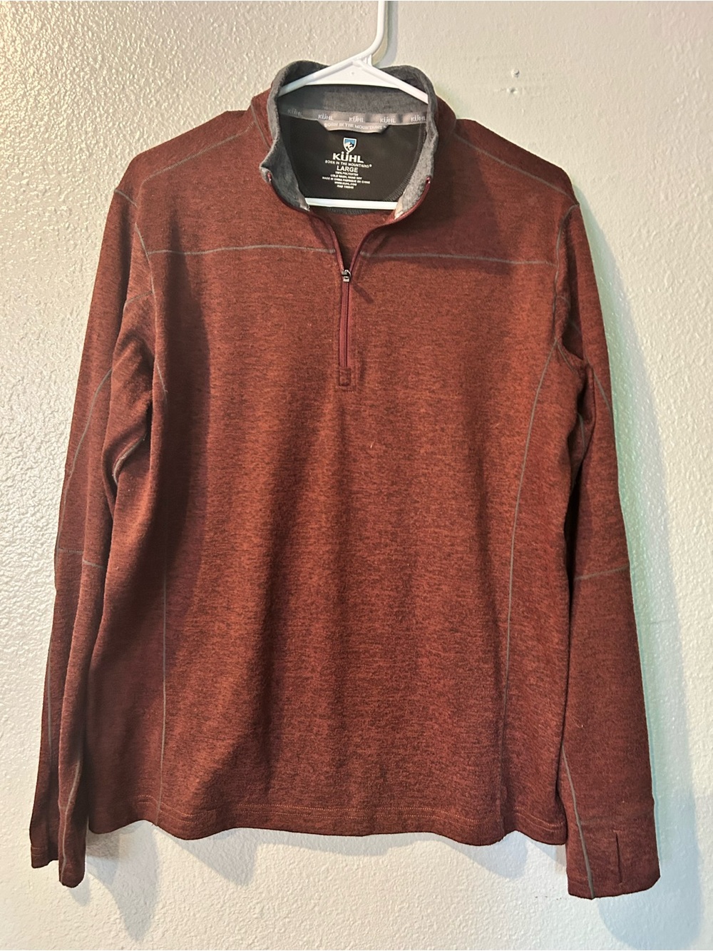 KÜHL Born in the Mountains Quarter Zip Fleece Pullover Mens Large Maroon
